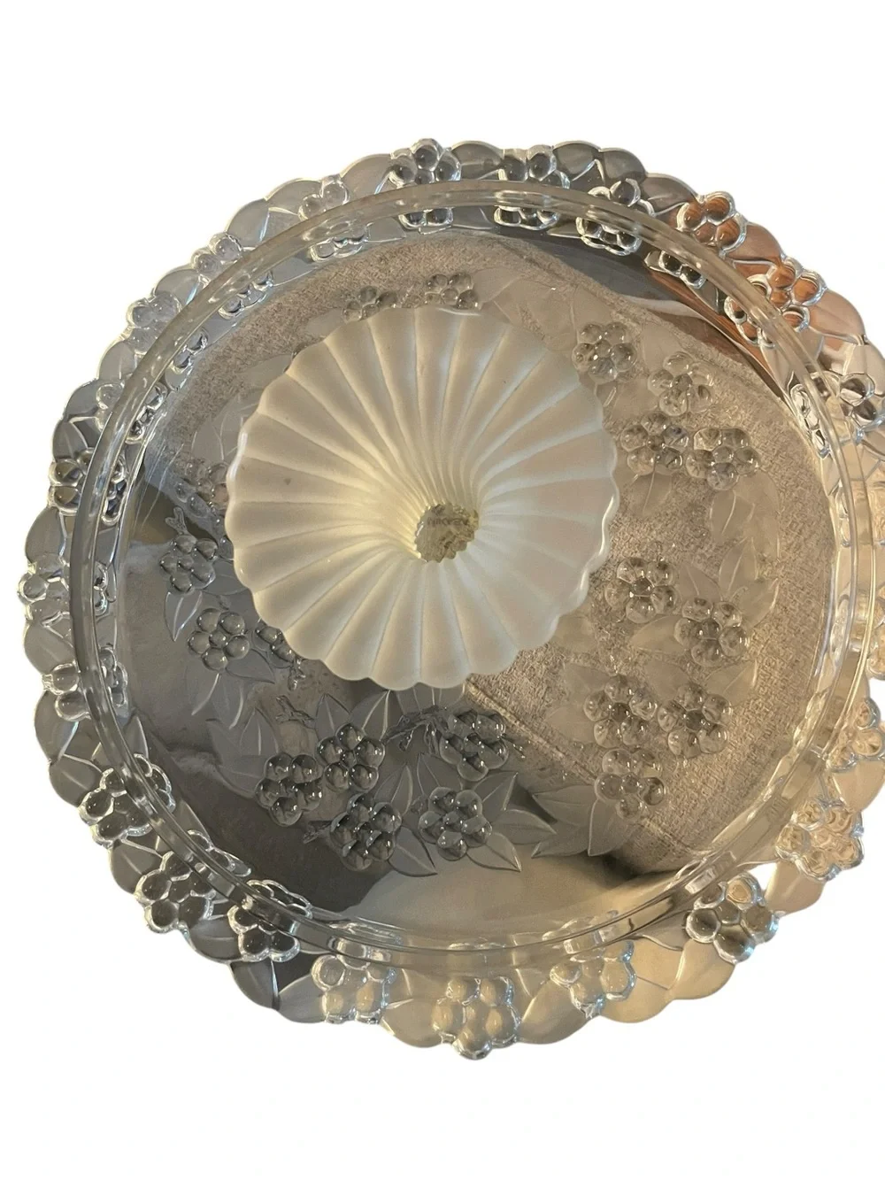 Vintage Walther Glass Mikasa Crystal Carmen Satiniert Torte Plate Platter 13.5
